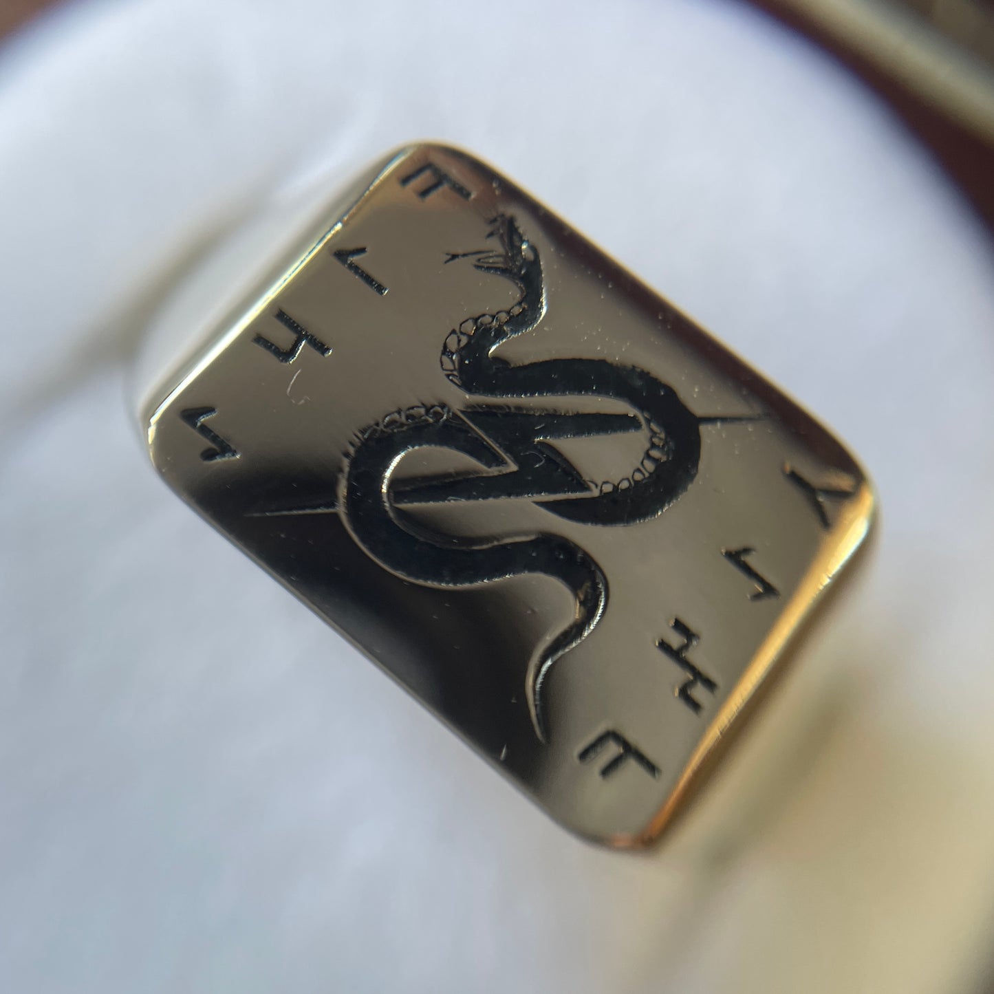 close up picture of the signet ring