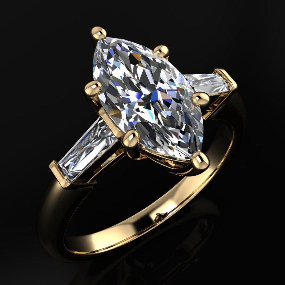 Moissanite past present on sale future ring