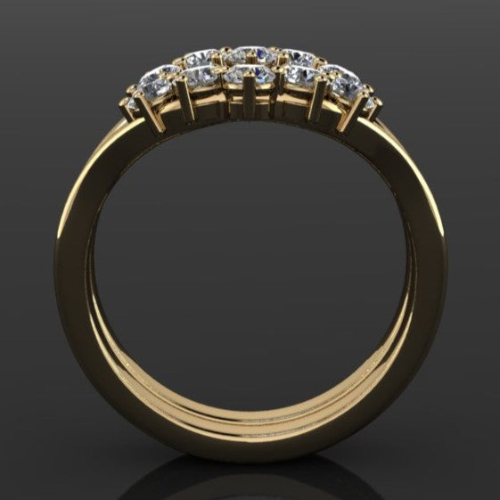 Private Listing for Megan - diamond contoured bands, 14k yellow gold - J Hollywood Designs