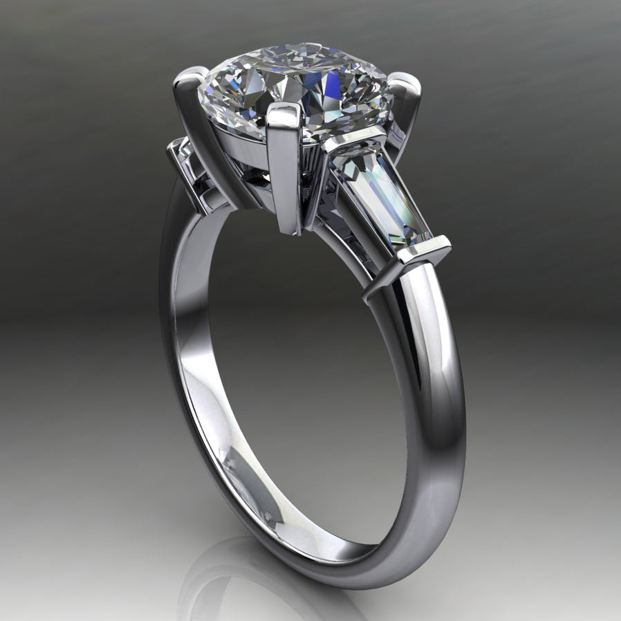 Laurel ring - 2 carat cushion moissanite ring - side view