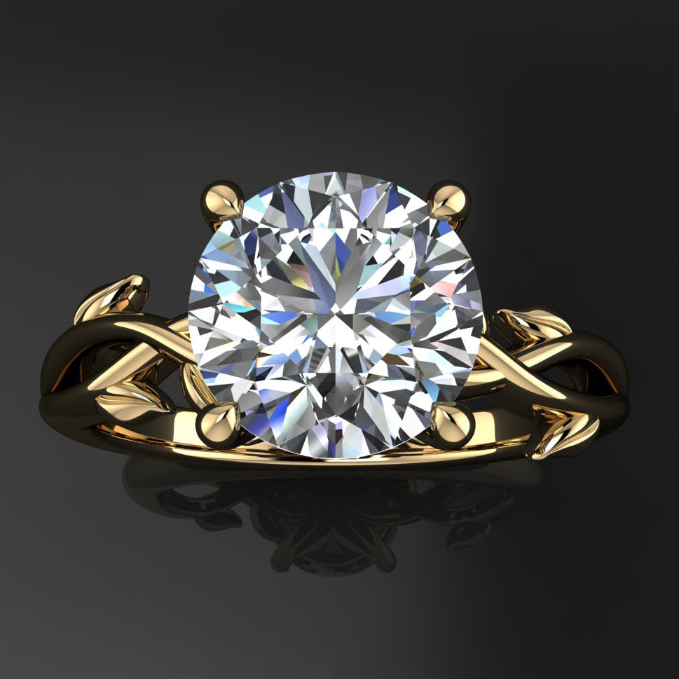 2 carat round diamond ring - top view