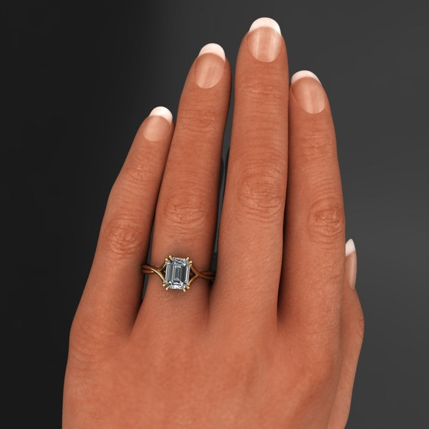 Emerald cut diamond online ring 1.5 carat