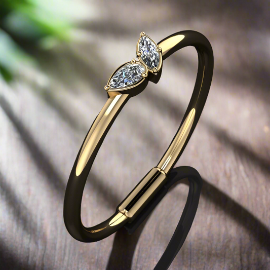 moi et toi bracelet, gold and moissanite - angle view