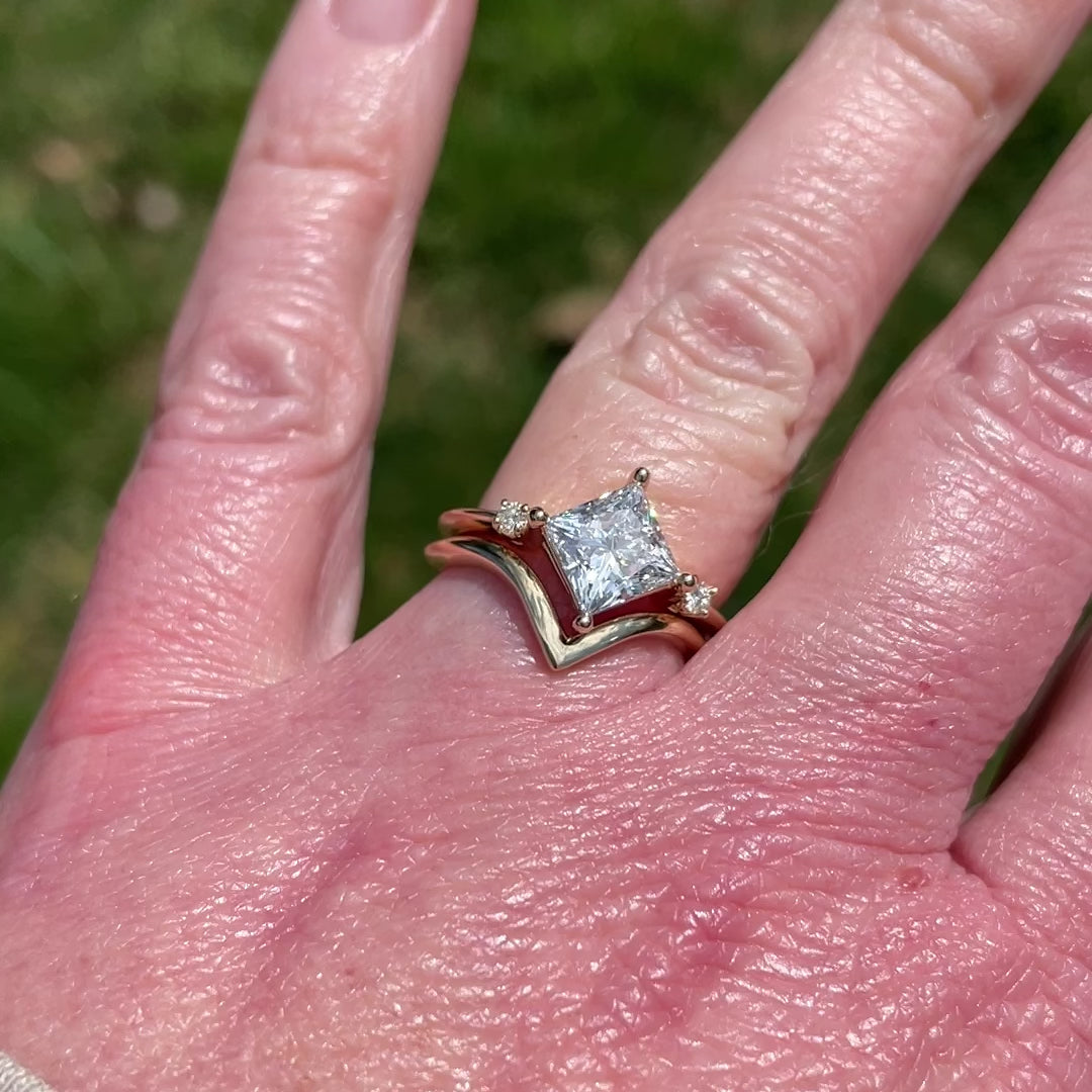 princess cut lab grown diamond engagement ring - video