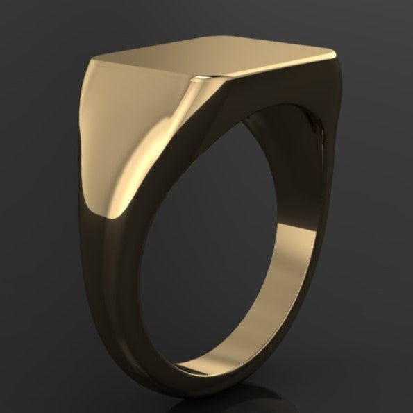 Men's signet ring - second view of the side