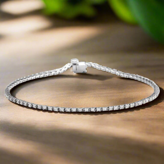 1 carat tennis bracelet white gold