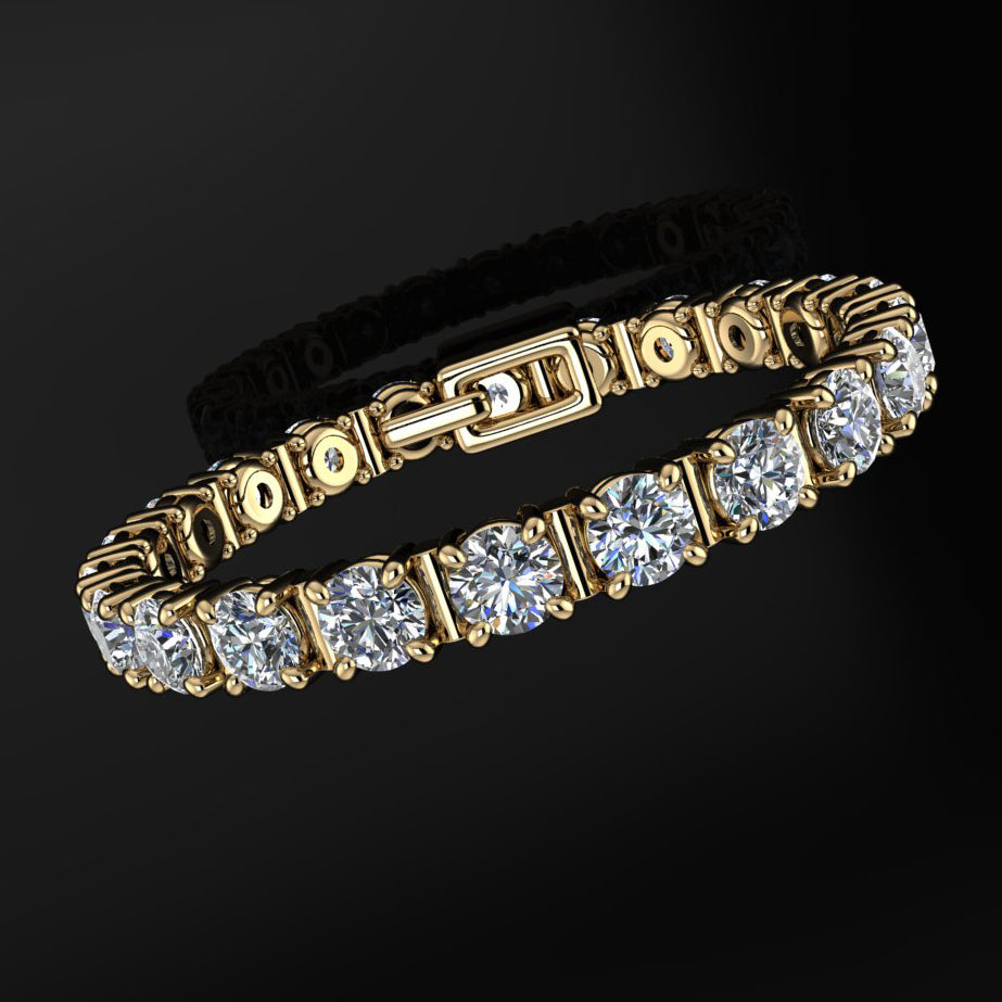 Geometric Diamond Bangle Bracelet in 14k Yellow Gold - Filigree Jewelers