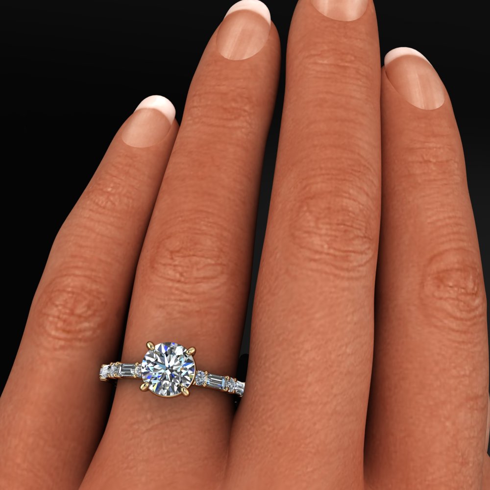 Glitz Design Vintage diamond rings Engagement rings for women 1 carat t.w  14K Rose Gold (J,I1) (RS 4) | Amazon.com