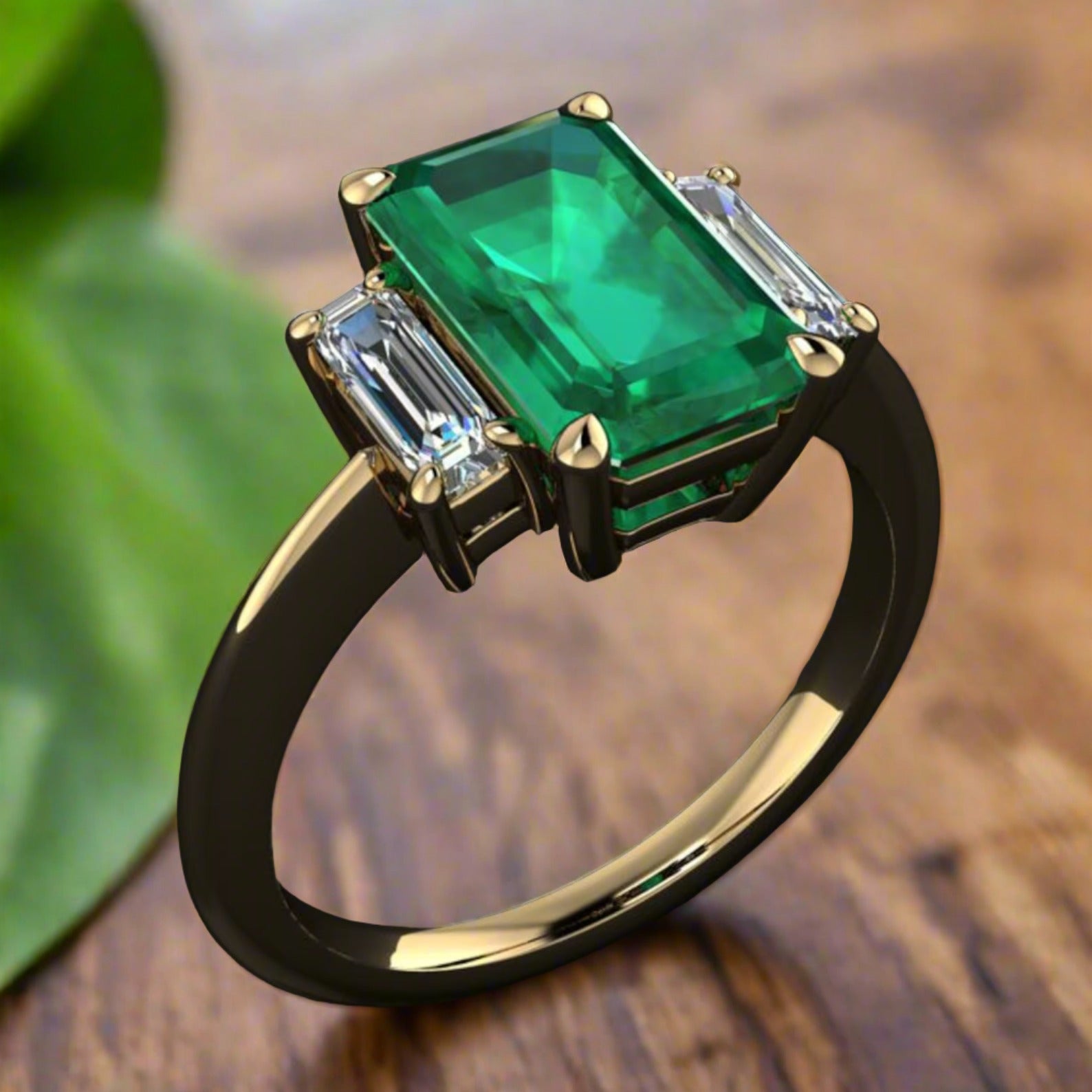 kennedy ring - 2.3 carat emerald cut ZAYA moissanite engagement